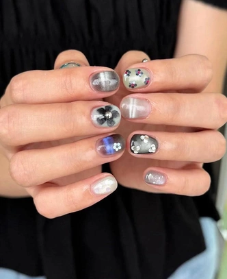 Графичная кошка: трендовый маникюр из Азии для зимних корпоративов