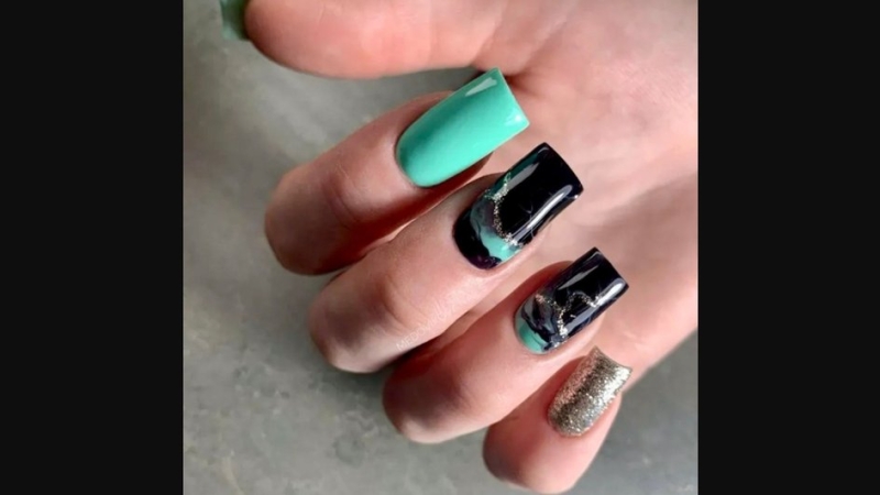 Мятный маникюр 2026: 11 модных идей дизайна с фото коротких и длинных ногтей квадратной или миндальной формы