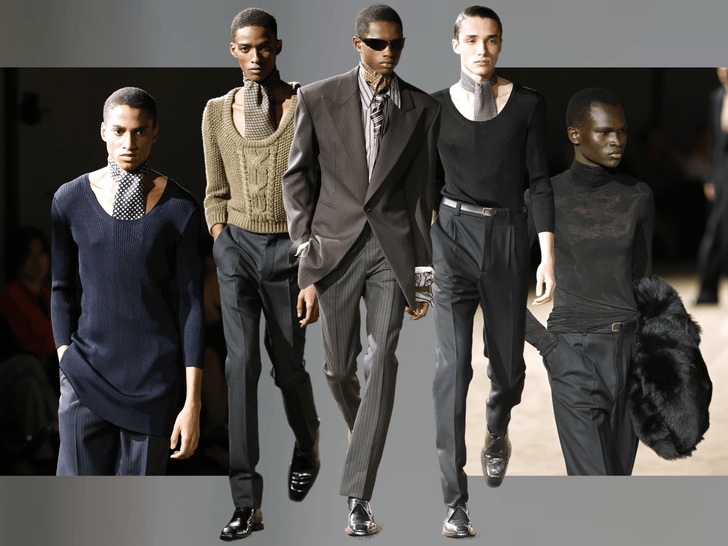 Оверсайз уходит, возвращается линия: стильные приемы с мужского показа Saint Laurent