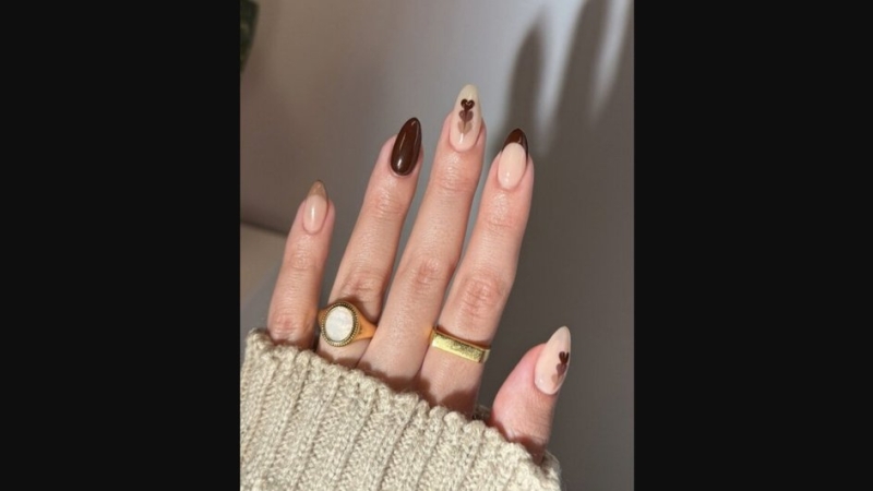 Шоколадный маникюр 2026: N модных идей дизайна с фото коротких и длинных ногтей квадратной или миндальной формы