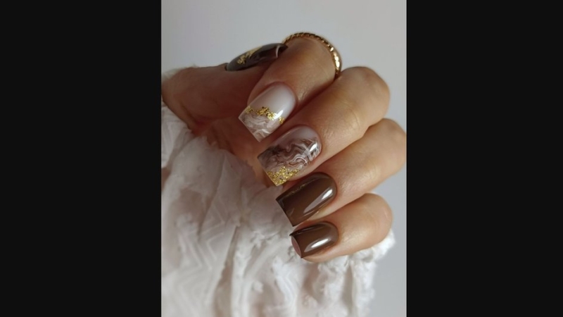 Шоколадный маникюр 2026: N модных идей дизайна с фото коротких и длинных ногтей квадратной или миндальной формы