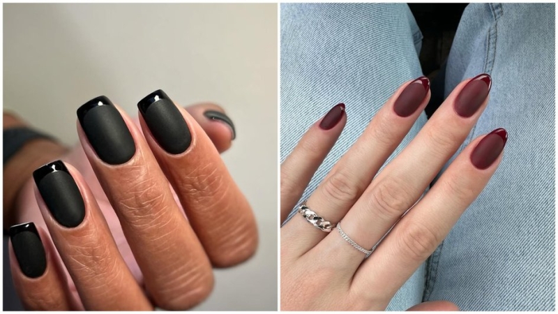 8 идей цветного френча с матовым финишем, которые выглядят ультрамодно