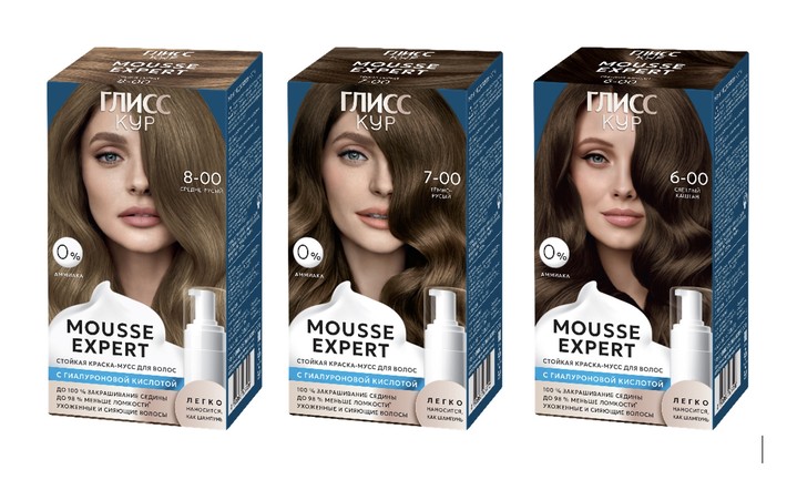 Новая линейка красок Глисс Кур Mousse Expert: бережное муссовое окрашивание без аммиака
