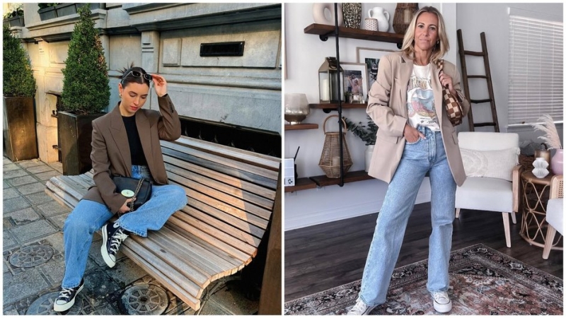 Как носить пиджак с джинсами: 3 актуальных образа на каждый день
