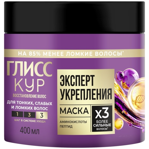 Новая линейка Глисс Кур Эксперт укрепления: эффективный 4х-ступенчатый уход для более сильных и крепких волос